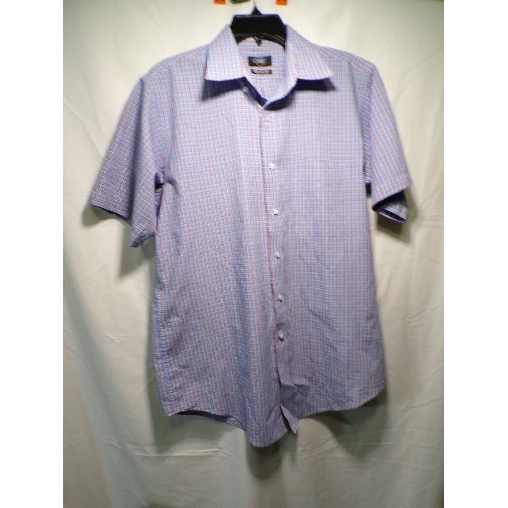 Berkley Jensen Men’s T Shirt Multicolor Plaid Short Sleeve Medium Cotton Blend